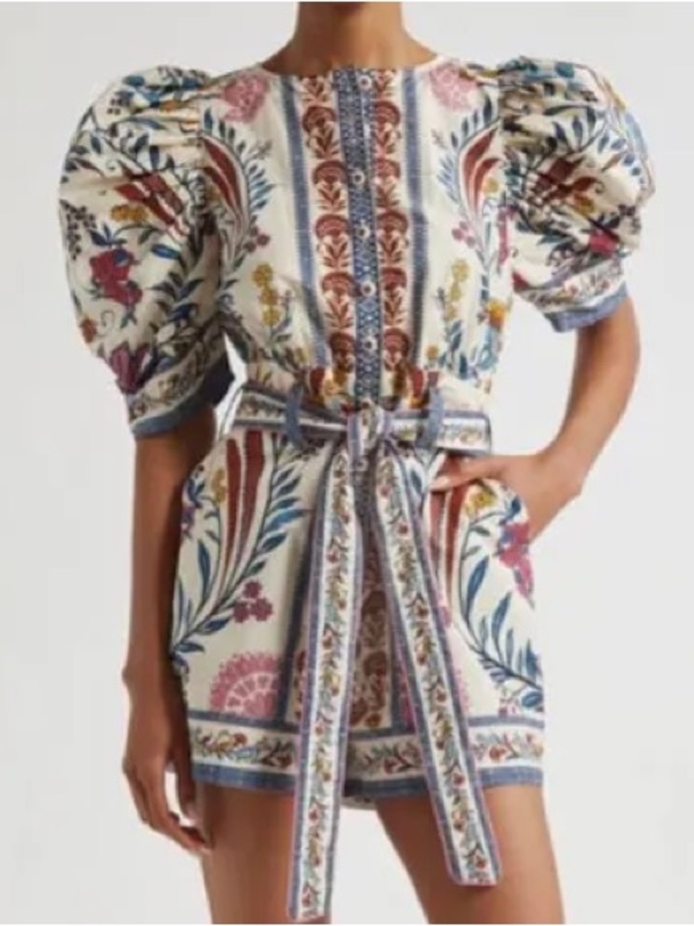 Farm Rio Romantic Lightness Puff Short Sleeve Romper medium
